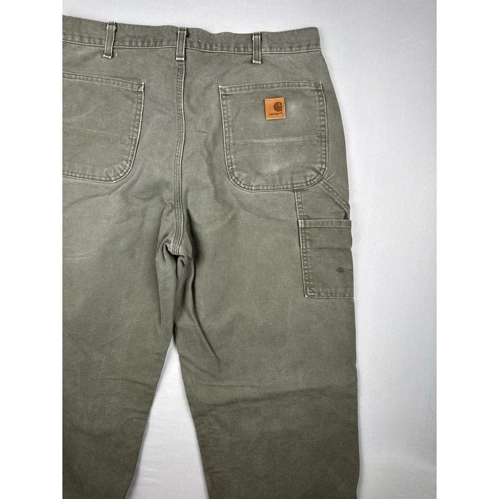 Vintage Carhartt B11 MOS Work Pants 36x34 Moss Green Carpenter Duck Canvas
